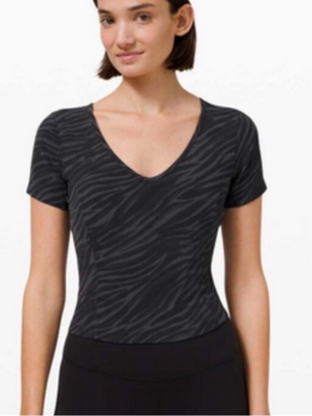 Lululemon Align Tee Shirt  V Neck Top Le Tigre Camo Deep Coal Multi 12